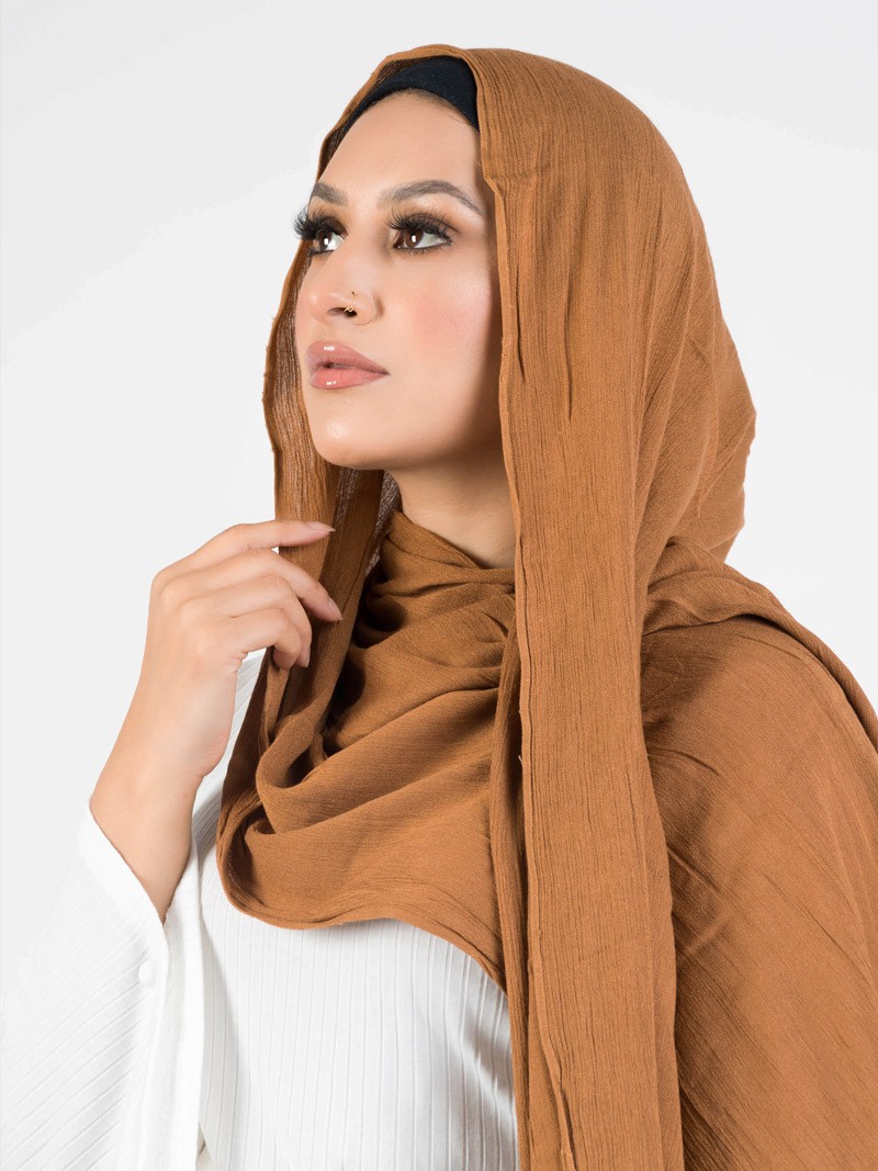 Crinkle Rayon Hijab | Rust